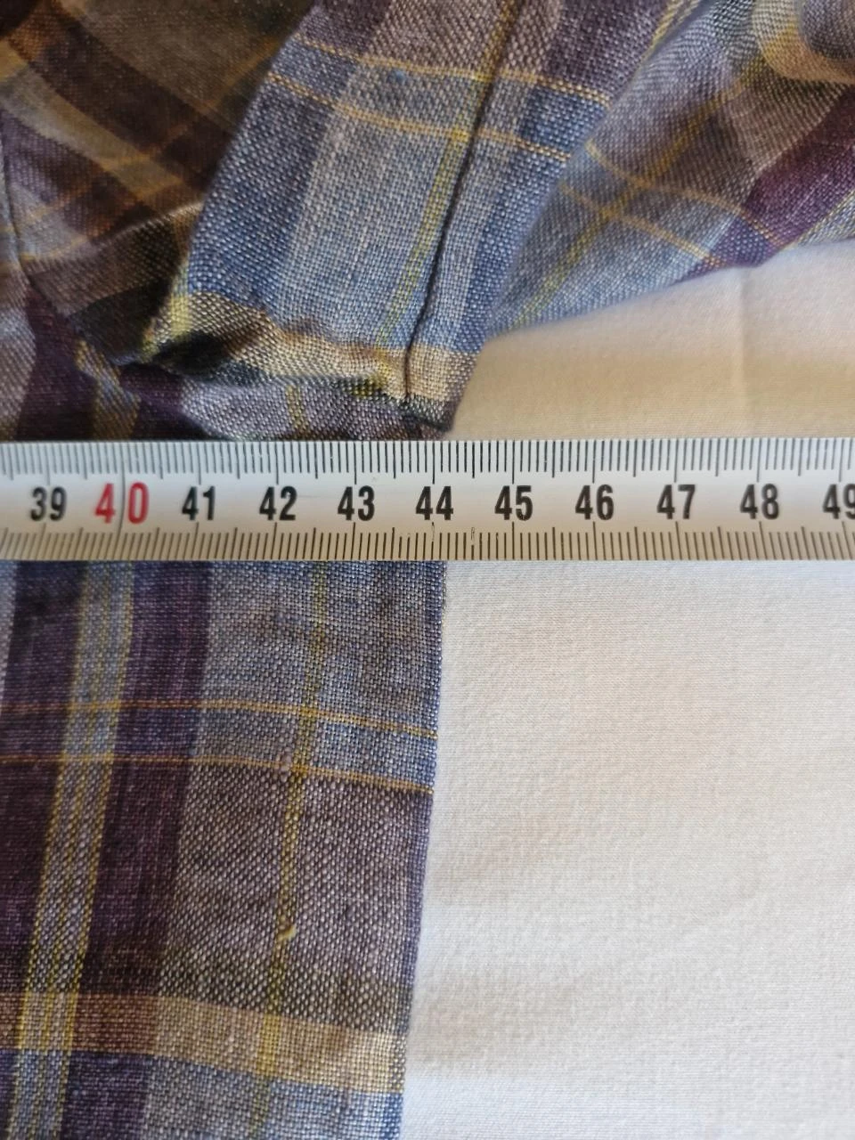 Long sleeve blouse for women - Lilac purple plaid - Size 34 – photo 12